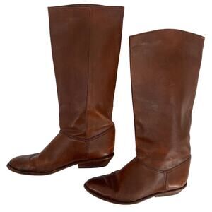 Vintage BANDITS women's 6B Knee High Cognac Brown leather Riding heeled Boot